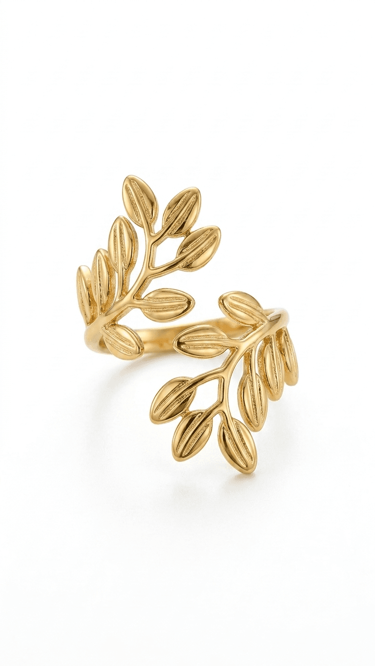 Luna Leaf Adjustable Ring