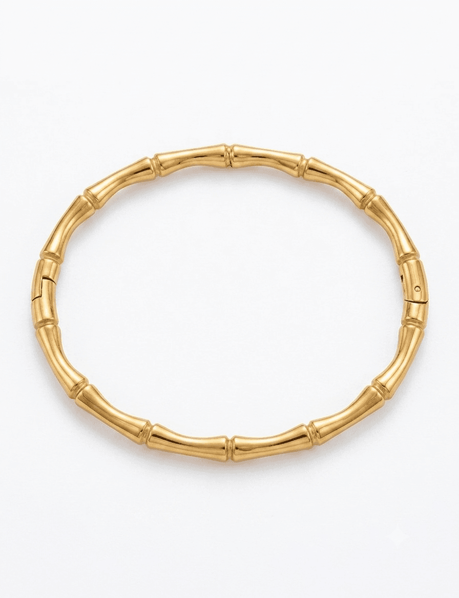 Bamboo Oval Openable Bracelet 