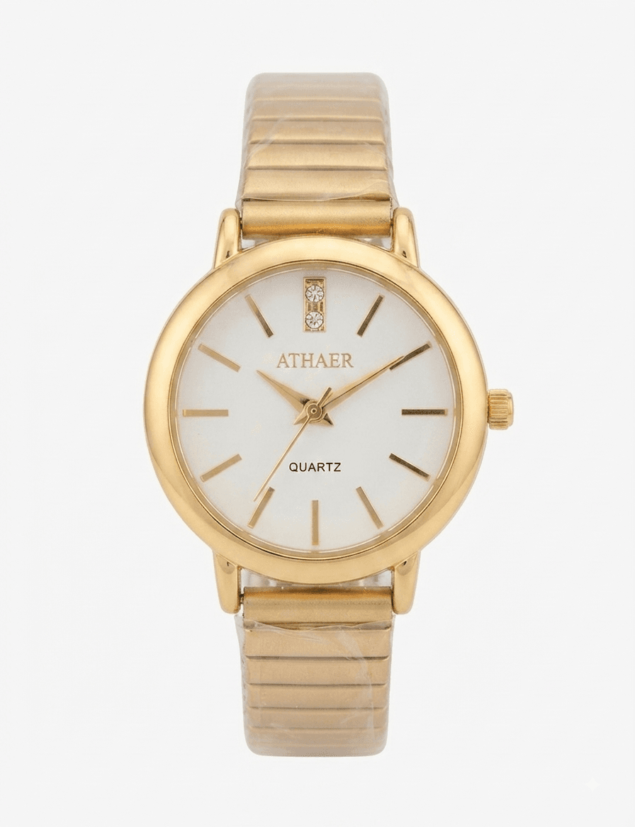 Minimalist White Dial Gold Expansion Watch