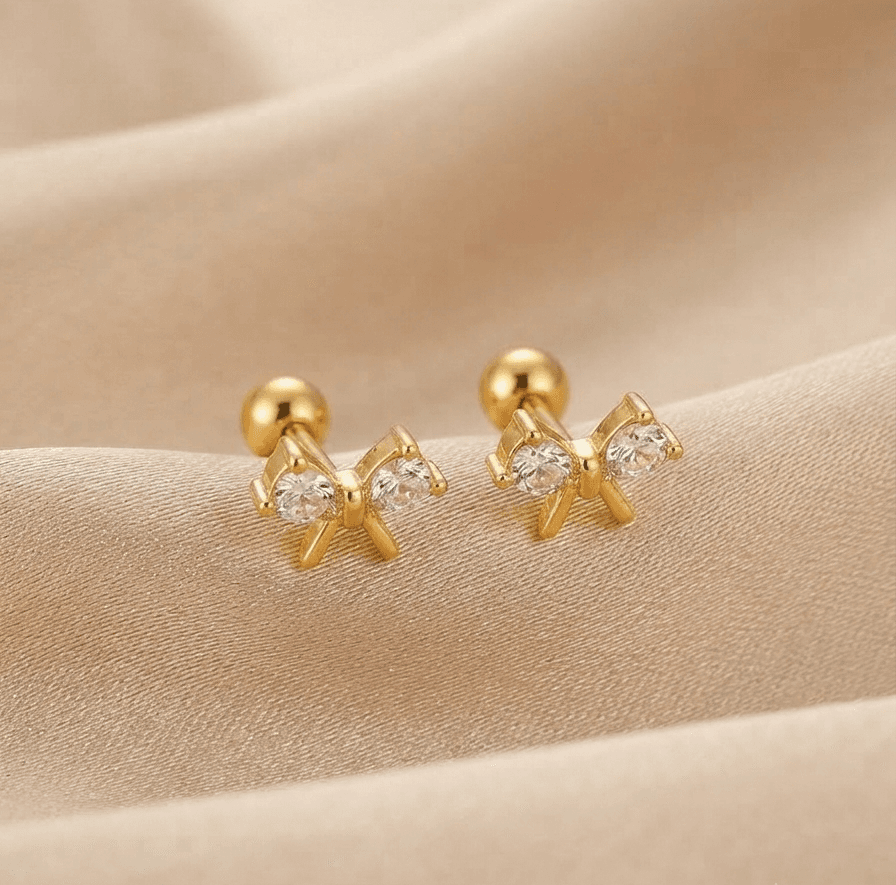 Petite Bowknot Ball Back Studs
