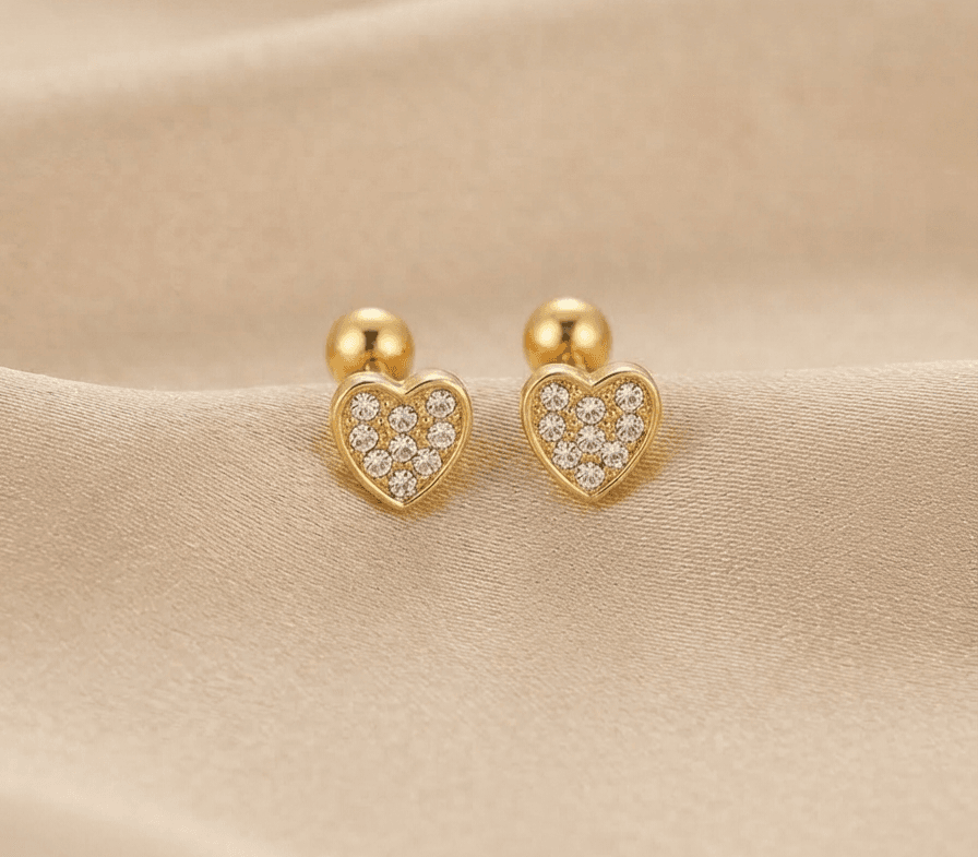 Mini Luxe Heart Ball-Back Stud